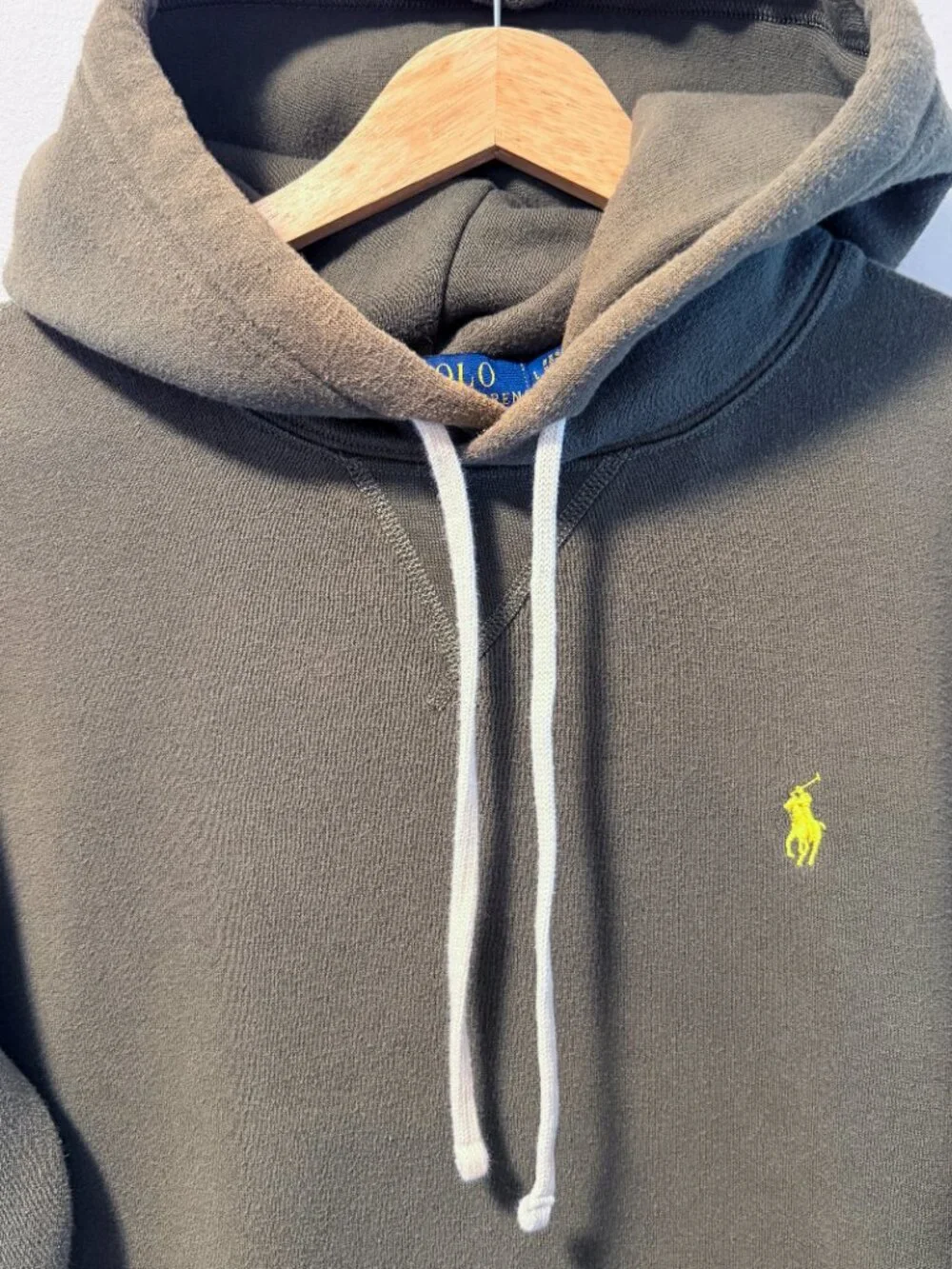 Polo Ralph Lauren Hoodie Olive Green Mens L Cotton Blend Pullover Sweatshirt